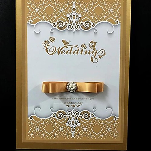 

Guest Book Wedding With Satin Bow / Crystals / Rhinestones Guest Book