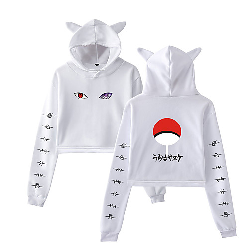 

Inspired by Naruto Cosplay Akatsuki Uchiha Crop Top Hoodie Polyester / Cotton Blend Print Printing Crop Top For Women's