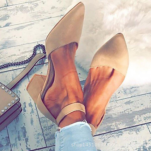 

Women's Heels Chunky Heel Pointed Toe Basic Casual Daily Walking Shoes Suede Solid Colored Black / Red Almond Black