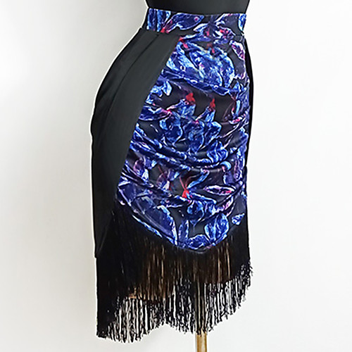 

Latin Dance Skirts Tassel Split Joint Women's Training Performance Milk Fiber