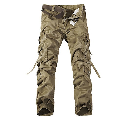 

men's relaxed fit cargo pants lightweight multi pocket military army straight leg casual combat work pants(40,khaki)