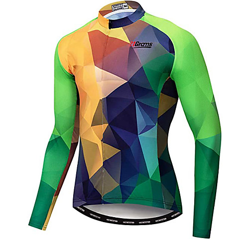 

21Grams Men's Long Sleeve Cycling Jersey Winter Fleece Green Bike Jersey Top Mountain Bike MTB Road Bike Cycling UV Resistant Fleece Lining Breathable Sports Clothing Apparel / Stretchy / Athleisure