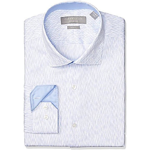 

men's slim fit non-iron dress shirt, medium blue, 16 32/33