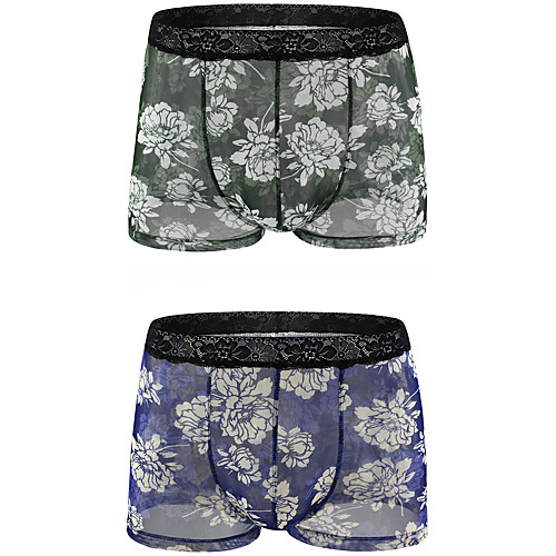 

Men's 2 Piece Print Boxers Underwear - Normal Low Waist Multi color M L XL