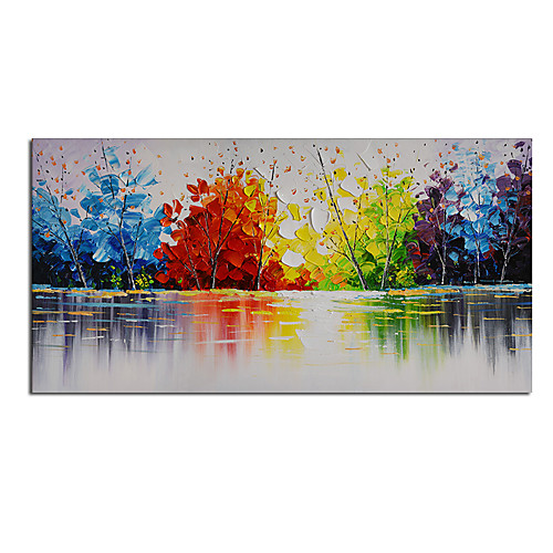 

Oil Painting Hand Painted Vertical Abstract Landscape Comtemporary Modern Rolled Canvas (No Frame)