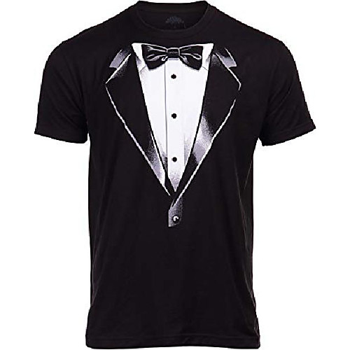 

tuxedo t-shirt | classic party humor vintage funny tux tee joke concert festival shirt for men women-(adult,m) black