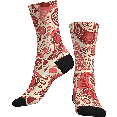 

Crew Socks Compression Socks Calf Socks Athletic Sports Socks Cycling Socks Women's Men's Bike / Cycling Breathable Soft Comfortable 1 Pair Paisley Cotton Pink S M L / Stretchy