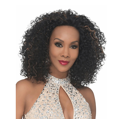 

Synthetic Wig Curly Afro Asymmetrical Wig Short Black Synthetic Hair Women's Fashionable Design Creative Party Black