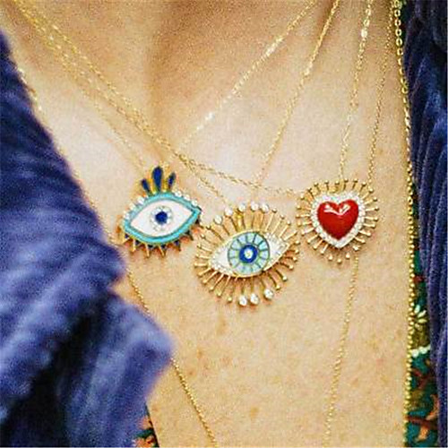 

Pendant Necklace Women's Classic AAA Cubic Zirconia Evil Eye Fashion European Cute Gold Golden 4 Golden 5 Golden 6 Golden 7 45 cm Necklace Jewelry 1pc for Christmas Halloween Gift Daily Festival
