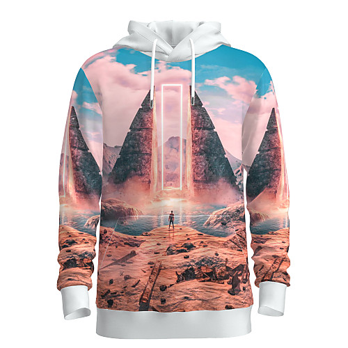 

Men's Pullover Hoodie Sweatshirt Universe Graphic 3D Front Pocket Daily 3D Print 3D Print Casual Hoodies Sweatshirts Khaki