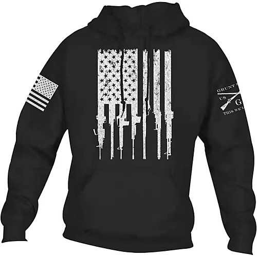 

Men's Pullover Hoodie Sweatshirt Graphic Daily 3D Print Casual Hoodies Sweatshirts Black Gray