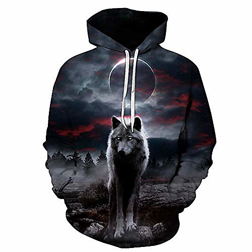 

night space galaxy sweatshirt men/tracksuits print galaxy wolf hooded hoodies l