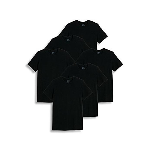 

men's t-shirts slim fit cotton stretch crew neck t-shirt - 6 pack, black, xl