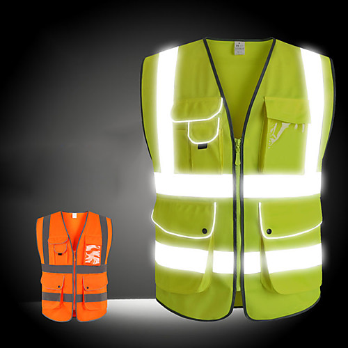 

Reflective Vest Safety Vest Running Gear Breathable Durable Class 2 High Visibility Zipper Reflective Strip With Pockets Portable Lightweight Comfy Versatile for Running Cycling / Bike Jogging Dog