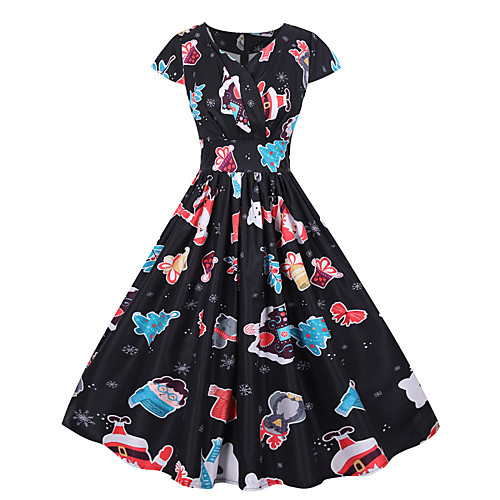 

Santa Claus Party Costume Women's Adults' Leisure Christmas Christmas Polyester Dress