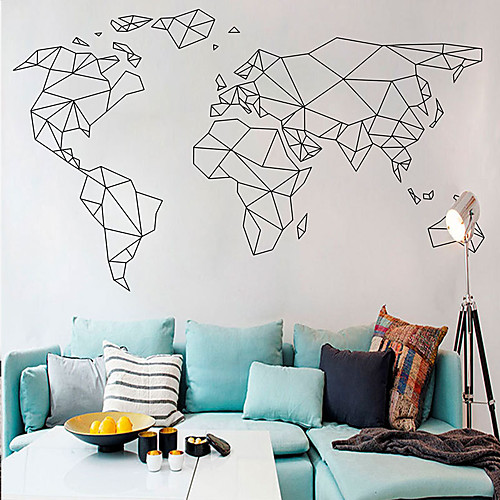 

Nordic Style Map Geometry Art Wall Sticker For House Decoration Living Room Bedroom Decor Art Decals Mural Vinyl Wall Stickers