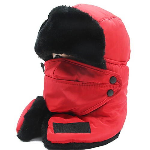 

Women's Men's Hiking Cap Beanie Hat 1 set Winter Outdoor Windproof Warm Soft Thick Neck Gaiter Neck Tube Skull Cap Beanie Solid Color Cotton Blend Black Red Pink for Fishing Climbing Running