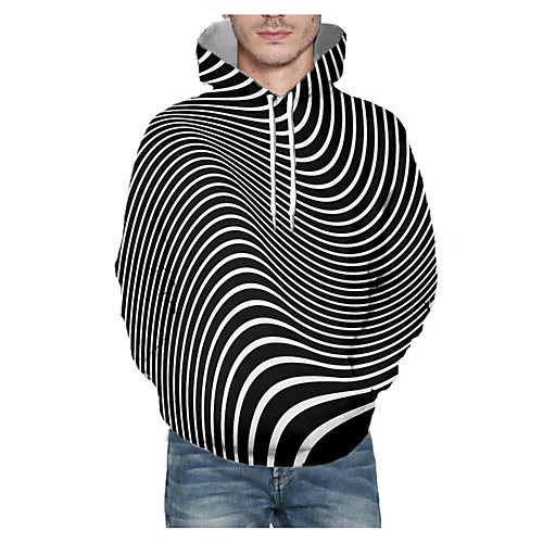 

Men's Pullover Hoodie Sweatshirt Graphic Abstract 3D Front Pocket Daily 3D Print 3D Print Casual Hoodies Sweatshirts Black