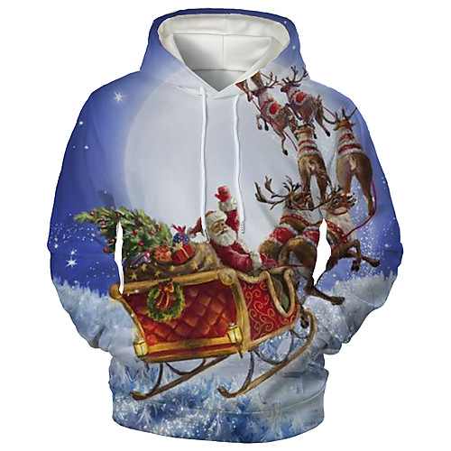 

Men's Pullover Hoodie Sweatshirt Print Graphic 3D Christmas Daily 3D Print 3D Print Christmas Hoodies Sweatshirts Blue