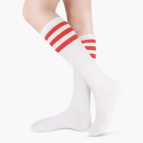 

Unisex Kids Cheerleader Cheerleader Costumes Outdoor Socks / Long Stockings Stripes Poly / Cotton Black Red Blue Socks / Kid's