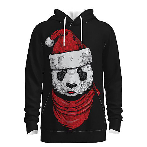 

Men's Pullover Hoodie Sweatshirt Animal Patterned Graphic 3D Christmas Daily 3D Print 3D Print Christmas Hoodies Sweatshirts Black