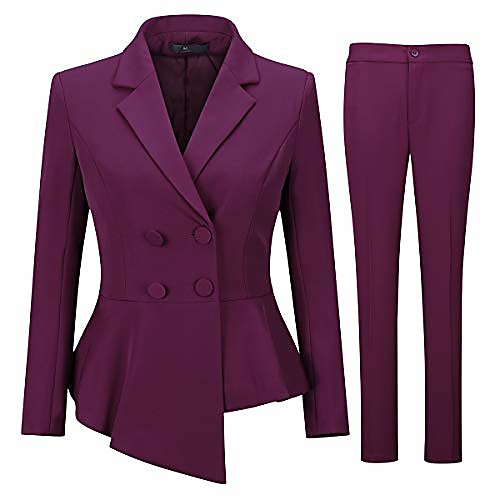 

Women's Coat Solid Color Classic Style Classic & Timeless Polyester Business Plus Size Coat Tops Red) Jacket pants 120 yuan