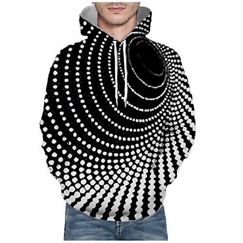 

Men's Pullover Hoodie Sweatshirt Graphic Abstract 3D Front Pocket Daily 3D Print 3D Print Casual Hoodies Sweatshirts Black