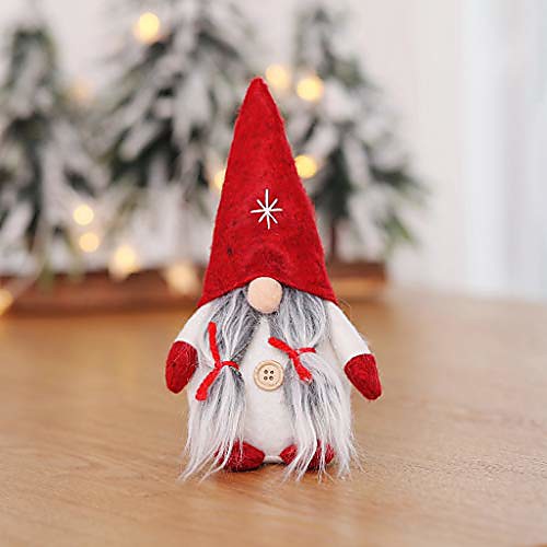 

gnome doll gifts, christmas swedish tomte, handmade cute gnome plush nordic santa as table ornament, christmas holiday decorations, xmas gifts for home decor (a-red)