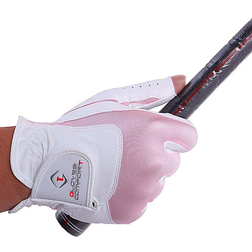 

Golf Glove Golf Fingerless Gloves Women's Anti-Slip UV Sun Protection Breathable PU Leather Microfiber Training Outdoor Competition WhitePink / Sweat wicking