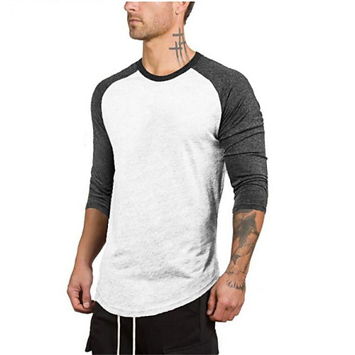 

men's full length sleeve raglan cotton baseball tee shirt (2xl, black/charcoal)