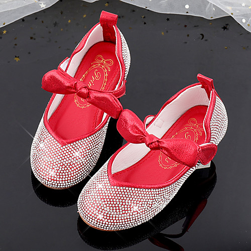 

Girls' Flats Comfort Flower Girl Shoes Princess Shoes Faux Fur PU Little Kids(4-7ys) Daily Party & Evening Walking Shoes Bowknot Pearl Red Pink Silver Fall Spring