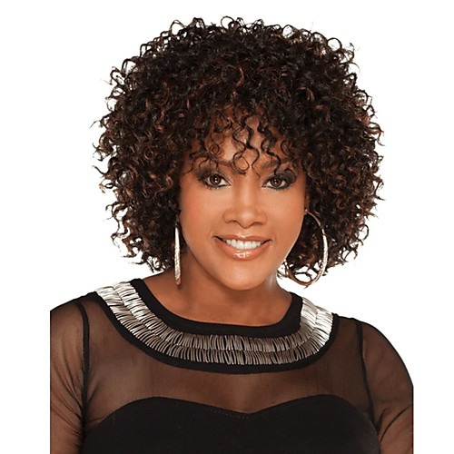 

Synthetic Wig Afro Curly Asymmetrical Wig Short Black Synthetic Hair Women's Fashionable Design Exquisite Comfy Black