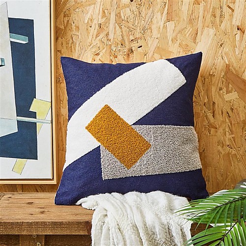 

Cushion Cover Texture Fashion Retro Complex Advanced Towel Embroidered Home Office Geometry Pillow Case Cover Living Room Bedroom Sofa Cushion Cover