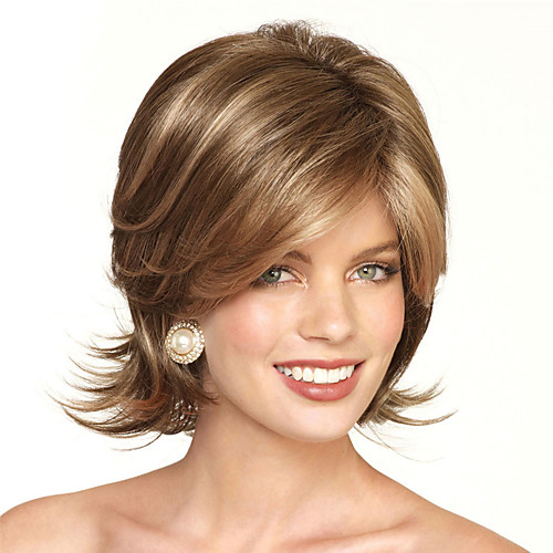 

Synthetic Wig Curly Asymmetrical Wig Blonde Short Light Brown Dark Brown Blonde Synthetic Hair Women's Fashionable Design Exquisite Blonde Dark Brown