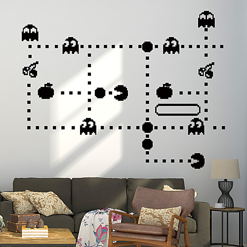 

14 Colors Cartoon Anime Pac-Man Game Wall Stickers for Kids Rooms Sticker Children's Play Room Bedroom Decor Wall Art Decals Funny 4858cm
