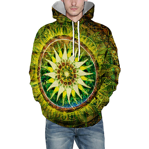 

Men's Pullover Hoodie Sweatshirt Print Graphic 3D Front Pocket Daily 3D Print 3D Print Casual Hoodies Sweatshirts Yellow