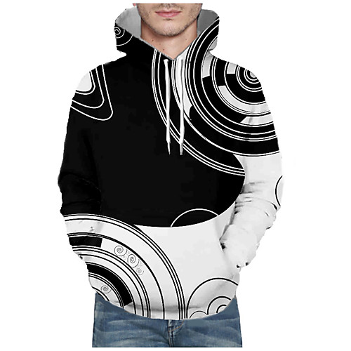 

Men's Pullover Hoodie Sweatshirt Graphic Abstract 3D Front Pocket Daily 3D Print 3D Print Casual Hoodies Sweatshirts White