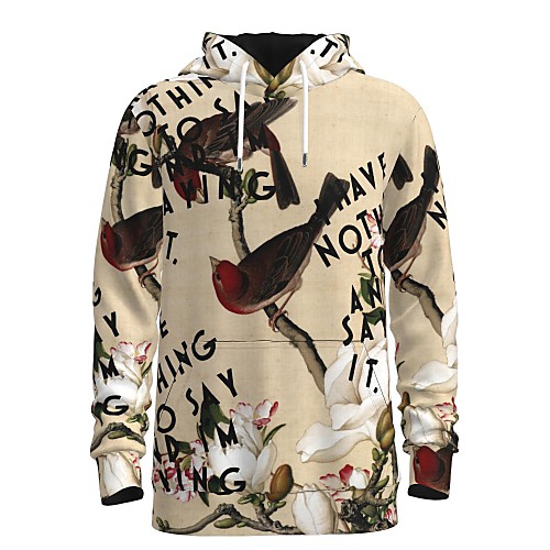 

Men's Pullover Hoodie Sweatshirt Floral Graphic 3D 3D Print 3D Print Casual Hoodies Sweatshirts Khaki