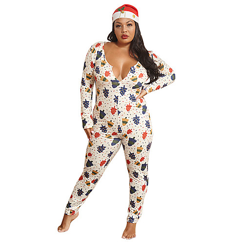 

Women's Active White Jumpsuit Abstract Print