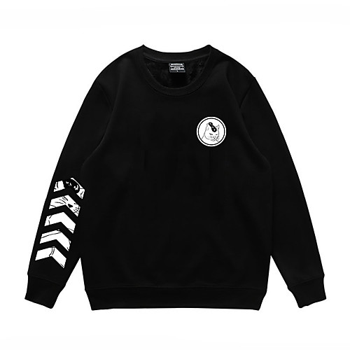 

Men's Pullover Sweatshirt Print Slogan Daily Casual Hoodies Sweatshirts Black