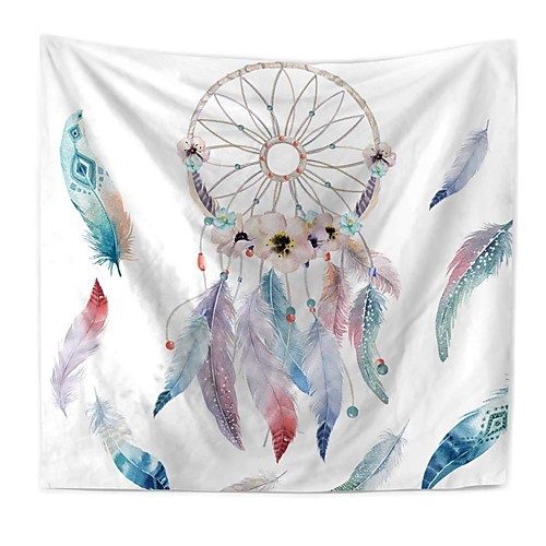 

Wall Tapestry Art Decor Blanket Curtain Picnic Tablecloth Hanging Home Bedroom Living Room Dorm Decoration Polyester White Starry Dream Catcher Beauty View