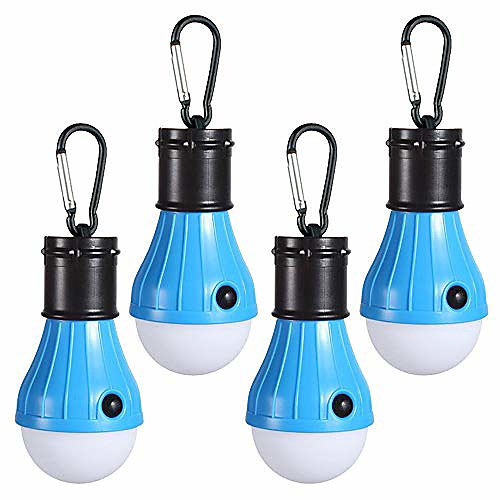 

led camping light, [4 modes] portable led camping tent lantern for hurricane emergency hiking fishing storm outage battery powered outdoor tent lamp aaa batteries not included [ 4 pack ]