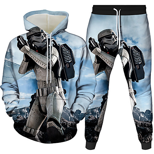 

Women's Men's Pullover Hoodie Sweatshirt 3D Portrait Galaxy Star Print 2 Piece Front Pocket Daily 3D Print 3D Print Casual Hoodies Sweatshirts Black Blue Camel