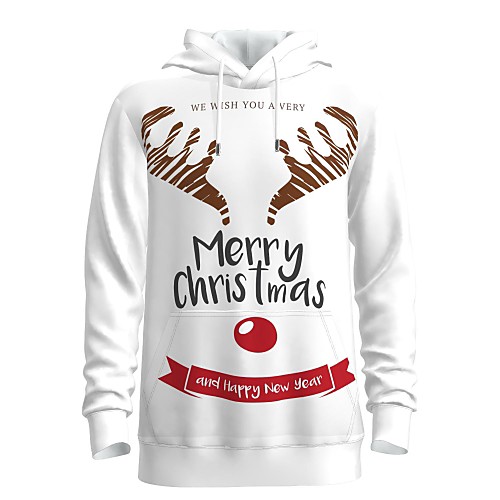 

Men's Pullover Hoodie Sweatshirt Graphic 3D Ugly Christmas Christmas Daily 3D Print 3D Print Christmas Hoodies Sweatshirts White