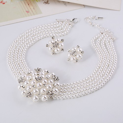 

Women's White Bridal Jewelry Sets Earrings Jewelry White For Gift Festival