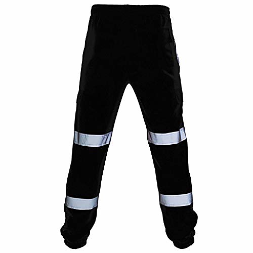 

mens hi vis work pants cargo, night high visibility reflective waterproof safety trousers black