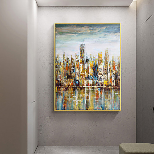 

Oil Painting Hand Painted Vertical Abstract Modern Rolled Canvas (No Frame)