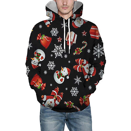 

Men's Pullover Hoodie Sweatshirt Print Graphic 3D Christmas Daily 3D Print Christmas Hoodies Sweatshirts Black