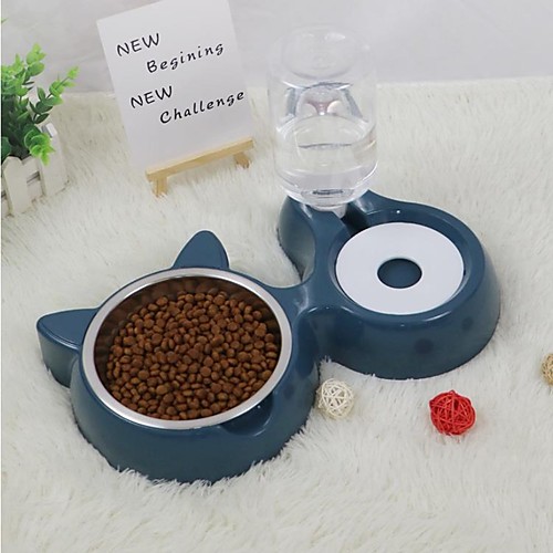 

Cat Pets Feeders 0.35 L Plastic Automatic Solid Colored Blue Bowls & Feeding