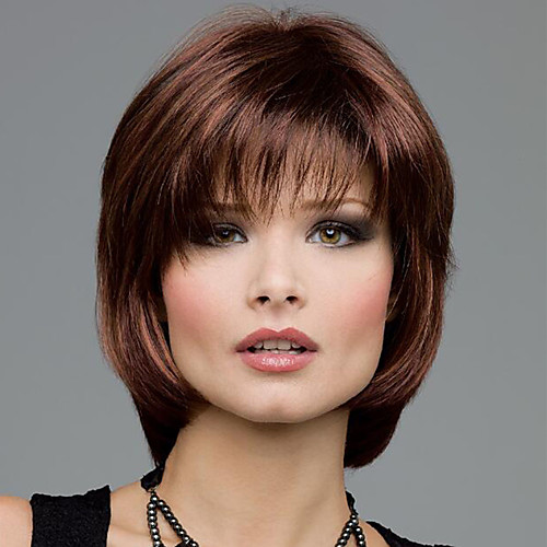 

Synthetic Wig Straight Bob Wig Short Brown Synthetic Hair Women's Fashionable Design Highlighted / Balayage Hair Exquisite Brown